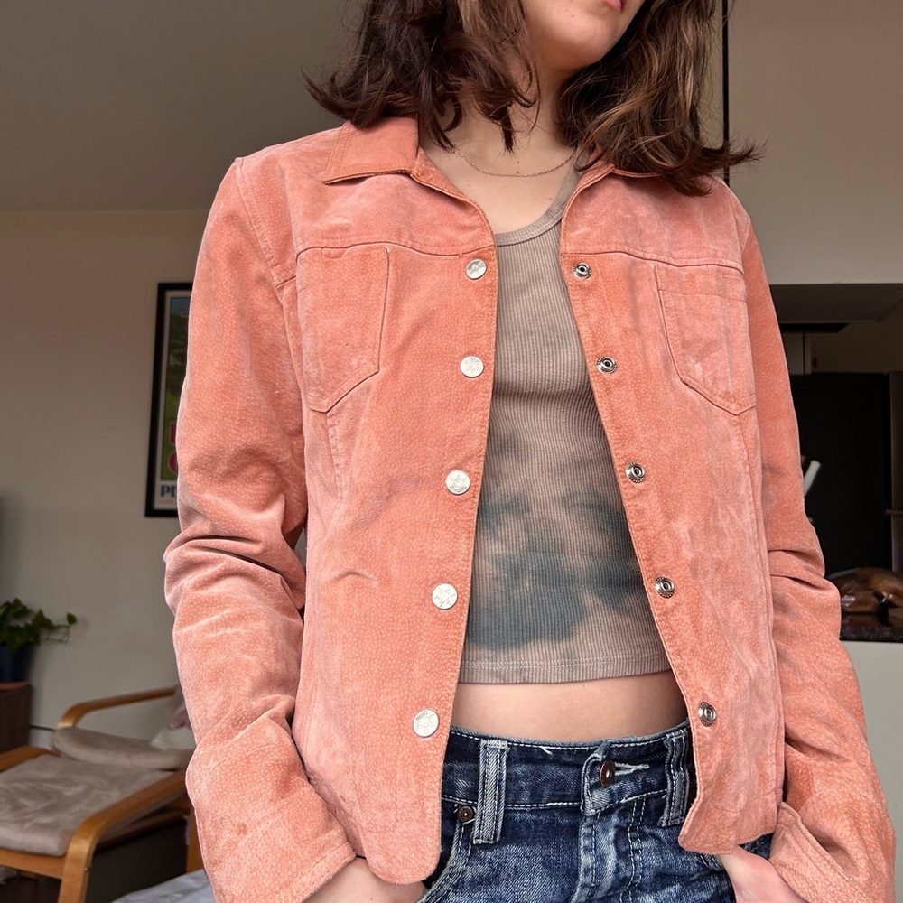 Pink suede jacket